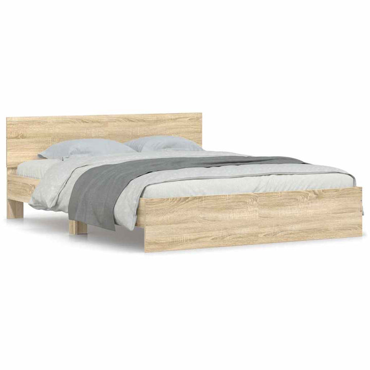 sengeramme med sengegavl 140x200 cm sonoma-eg
