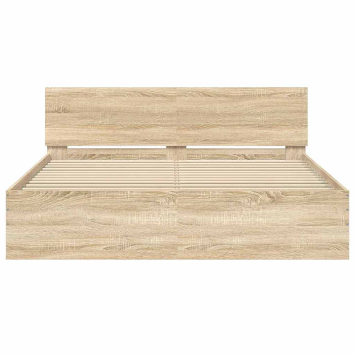 sengeramme med sengegavl 140x200 cm sonoma-eg