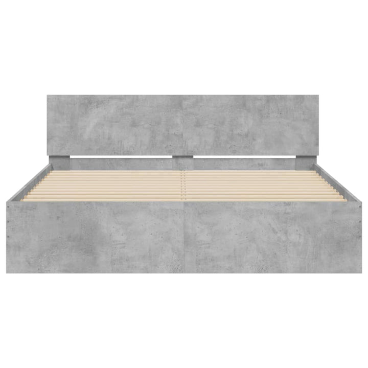 sengeramme med sengegavl 140x200 cm betongrå