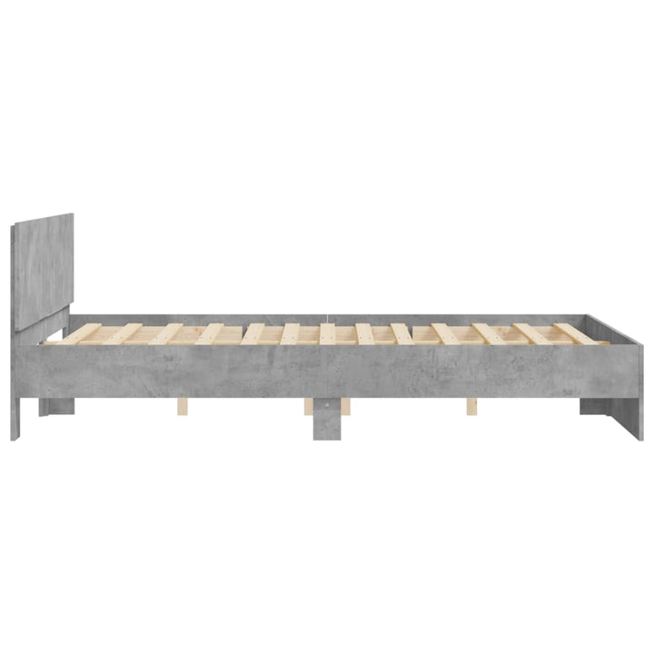 sengeramme med sengegavl 140x200 cm betongrå