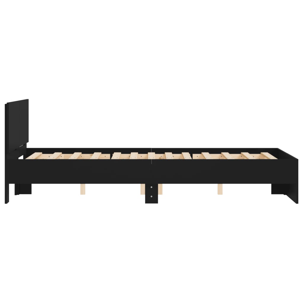 sengeramme med sengegavl 120x200 cm sort