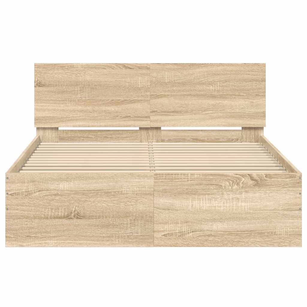 sengeramme med sengegavl 120x200 cm sonoma-eg