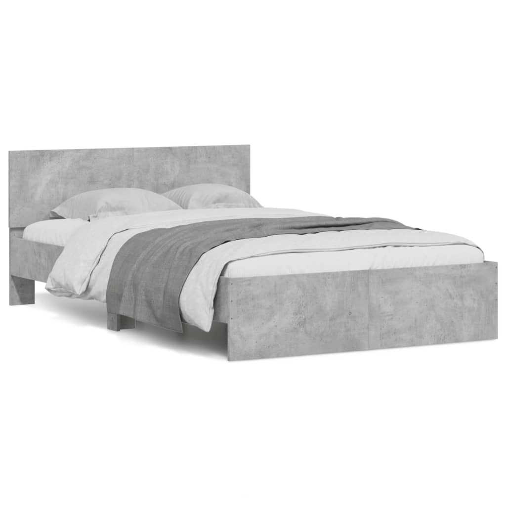 sengeramme med sengegavl 120x200 cm betongrå