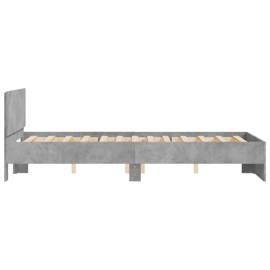 sengeramme med sengegavl 120x200 cm betongrå