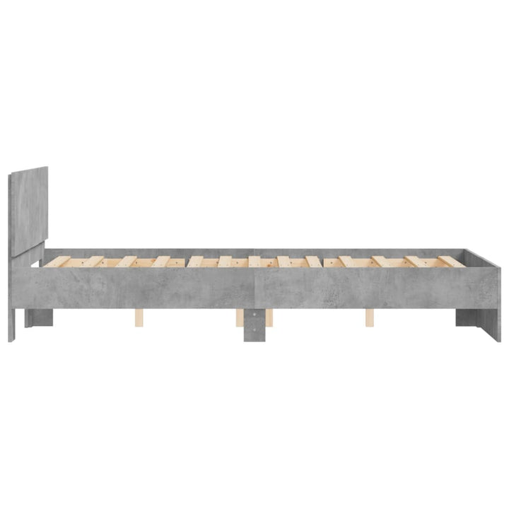 sengeramme med sengegavl 120x200 cm betongrå