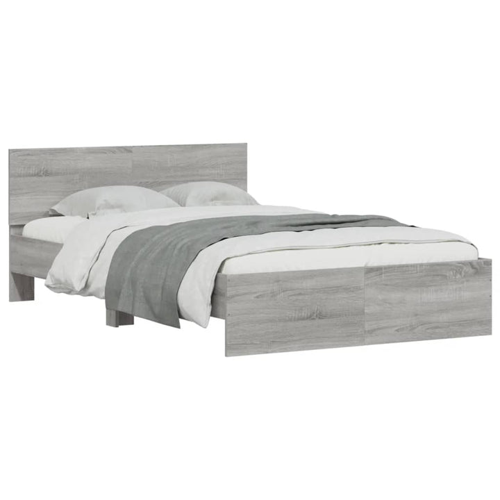 sengeramme med sengegavl 120x200 cm grå sonoma-eg