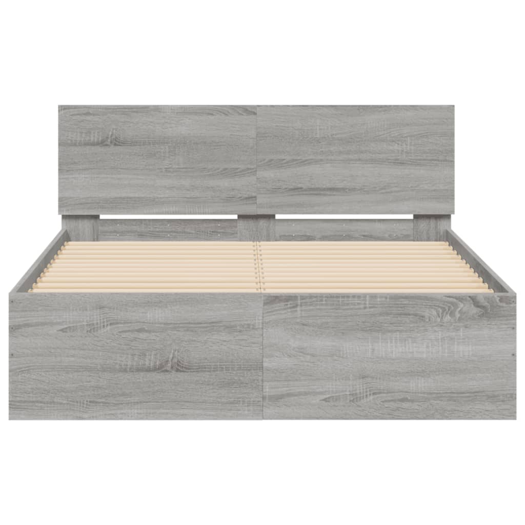 sengeramme med sengegavl 120x200 cm grå sonoma-eg