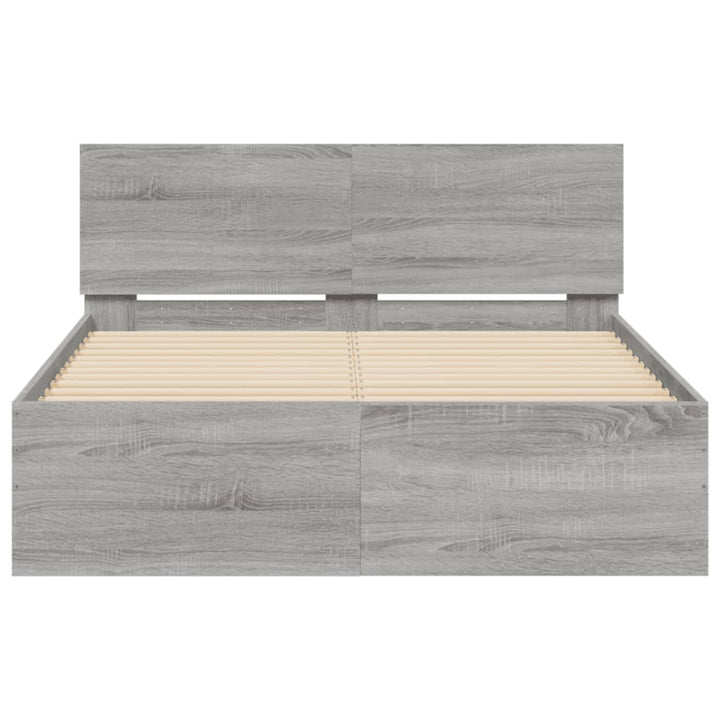 sengeramme med sengegavl 120x200 cm grå sonoma-eg