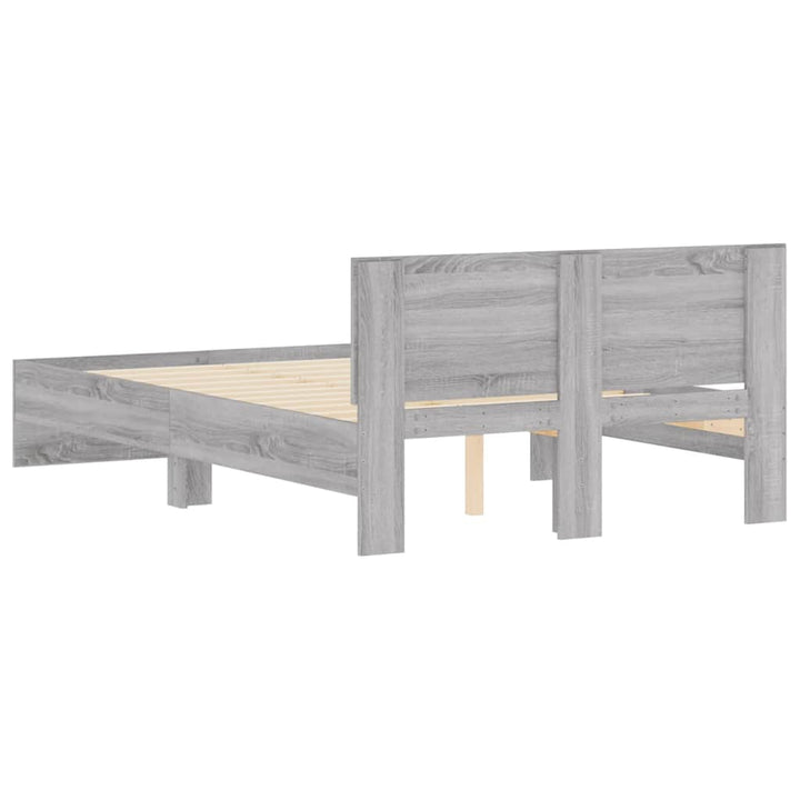 sengeramme med sengegavl 120x200 cm grå sonoma-eg