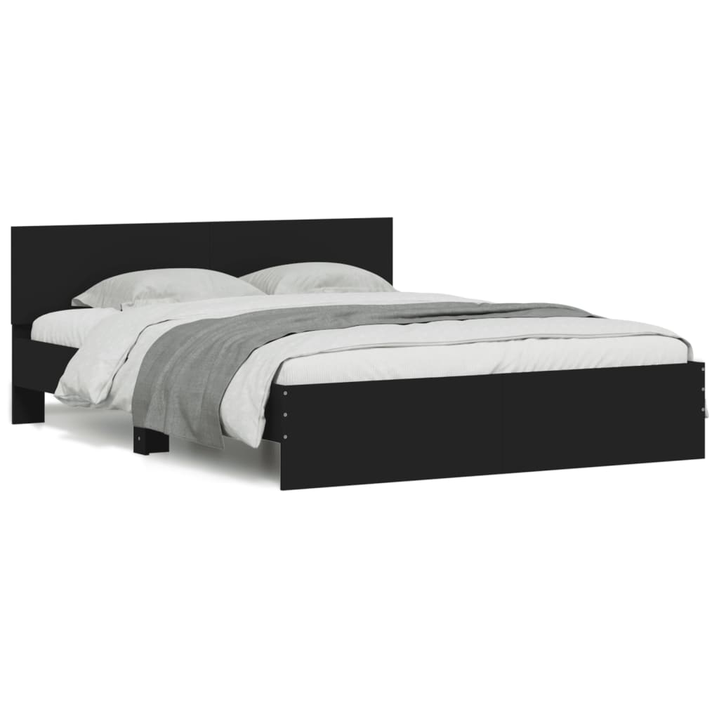 sengeramme med sengegavl 140x190 cm sort