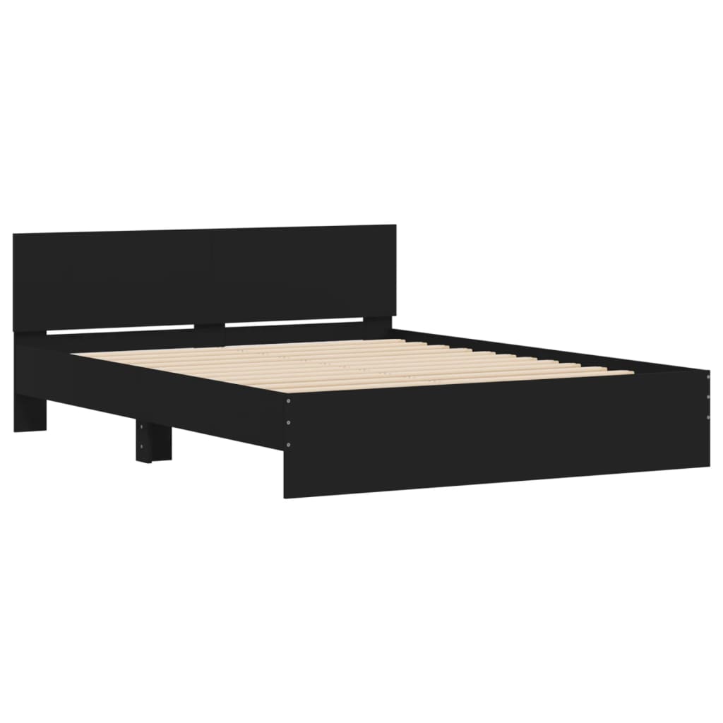 sengeramme med sengegavl 140x190 cm sort