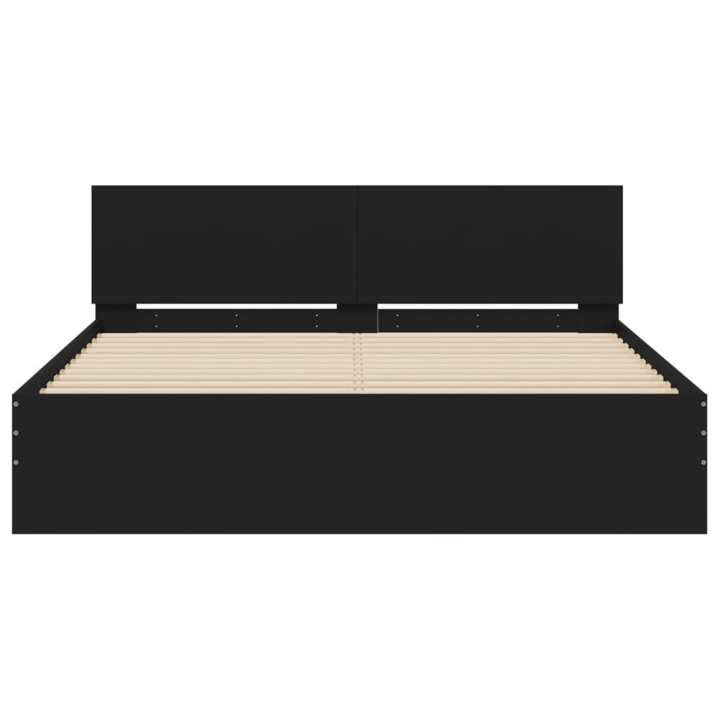 sengeramme med sengegavl 140x190 cm sort