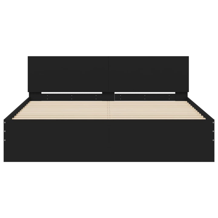 sengeramme med sengegavl 140x190 cm sort