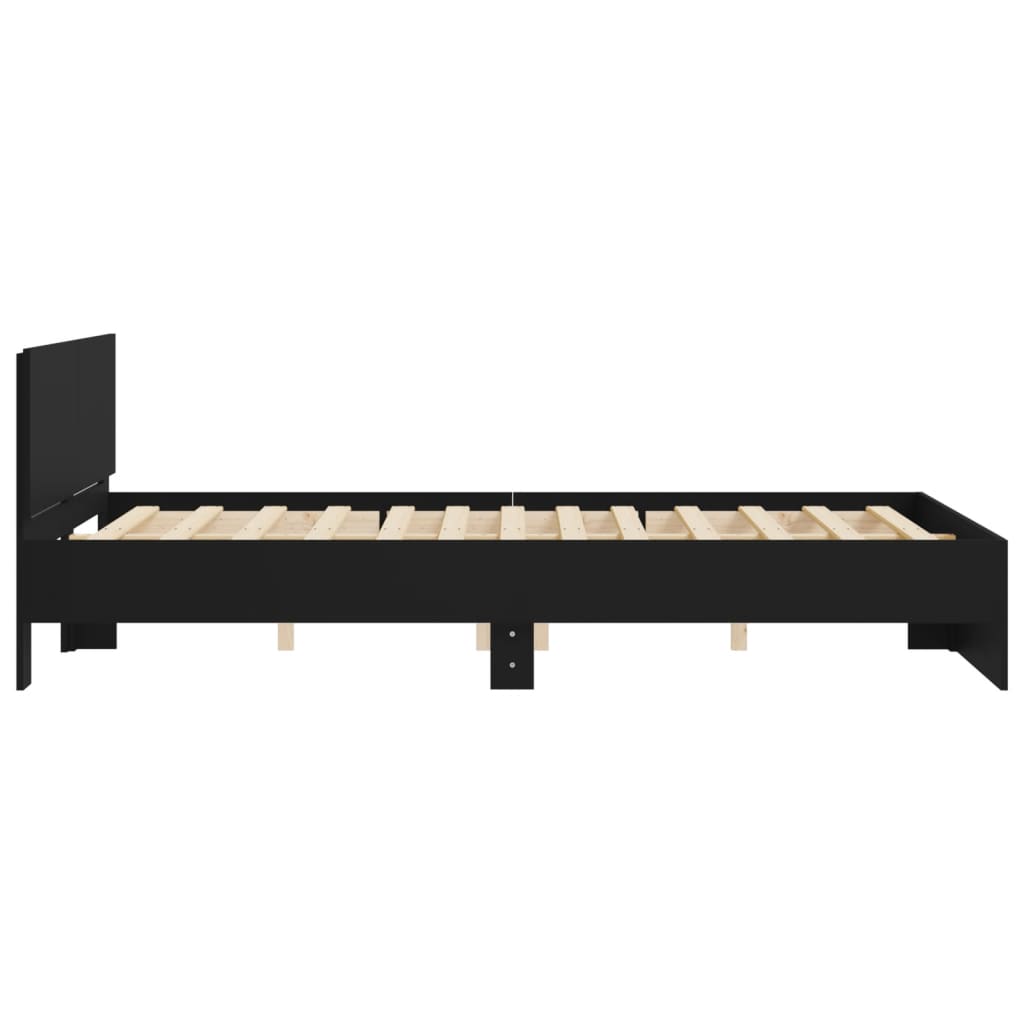 sengeramme med sengegavl 140x190 cm sort