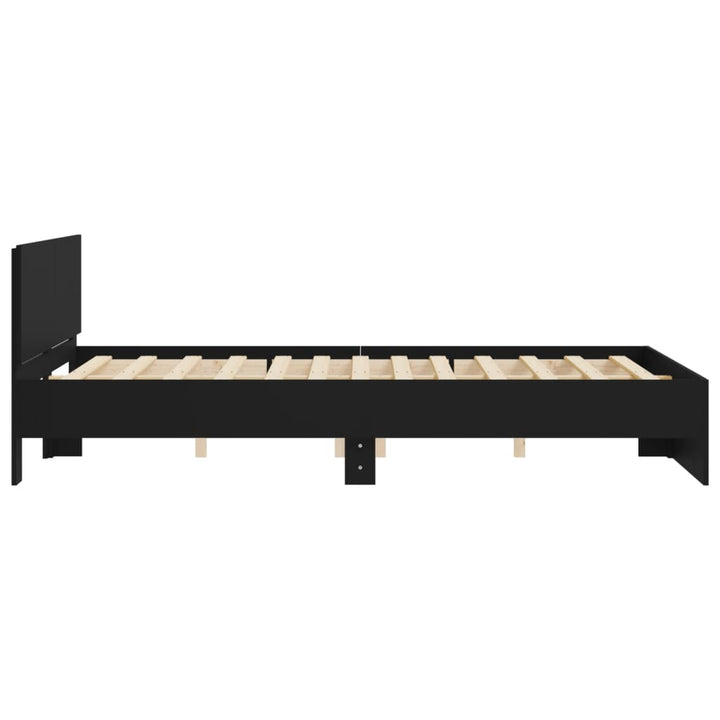 sengeramme med sengegavl 140x190 cm sort
