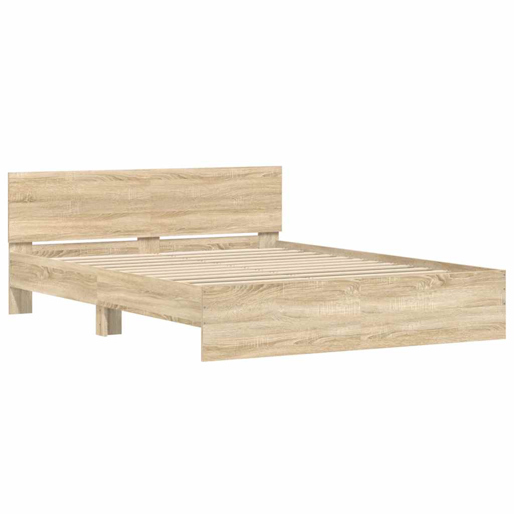 sengeramme med sengegavl 140x190 cm sonoma-eg