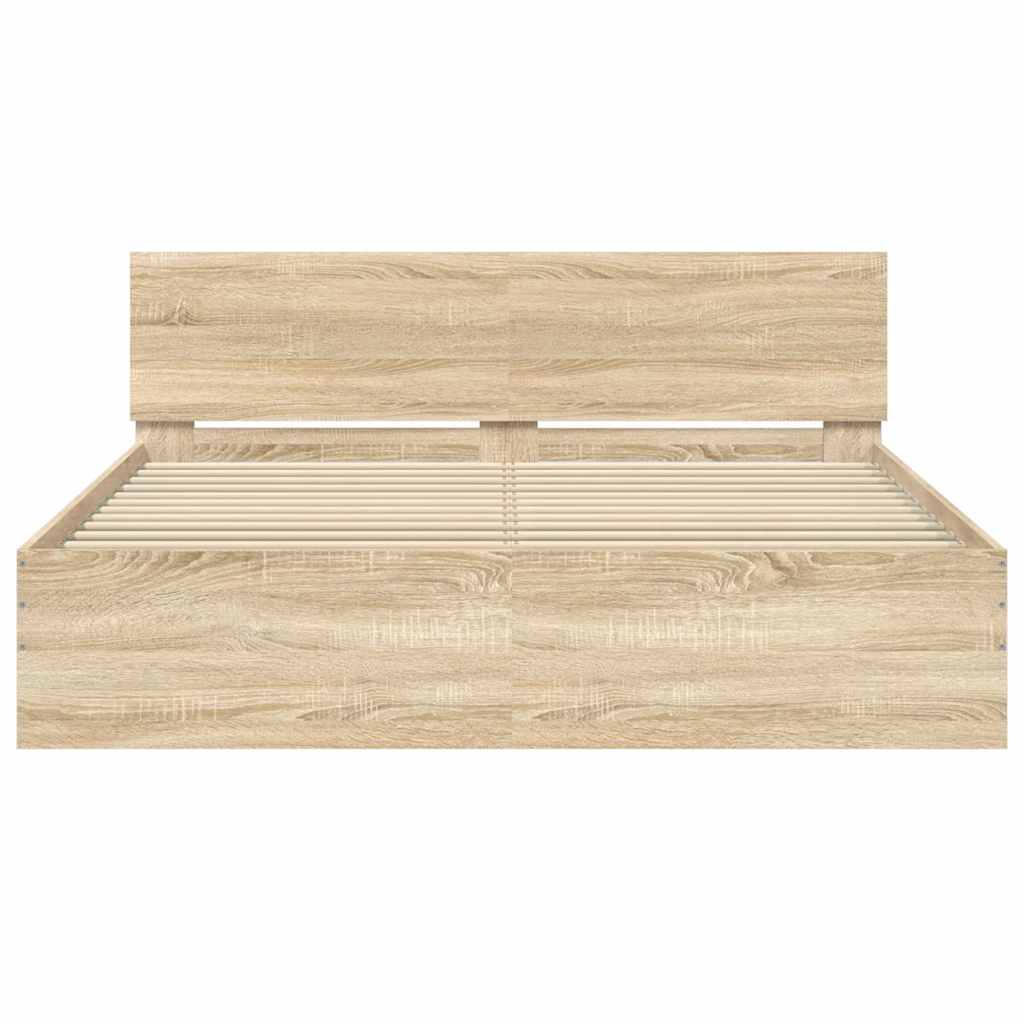 sengeramme med sengegavl 140x190 cm sonoma-eg