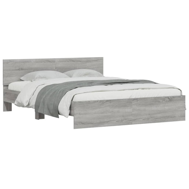 sengeramme med sengegavl 140x190 cm grå sonoma-eg