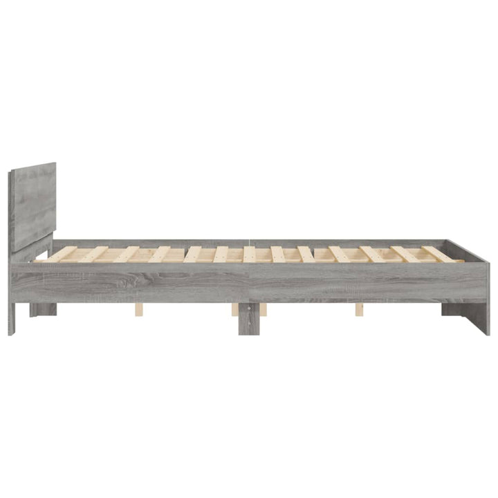 sengeramme med sengegavl 140x190 cm grå sonoma-eg