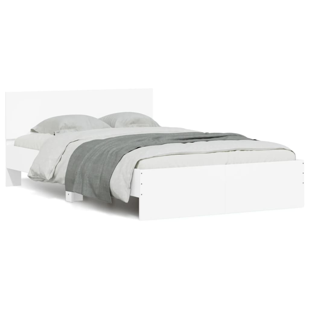 sengeramme med sengegavl 135x190 cm hvid