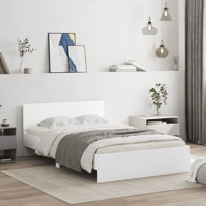 sengeramme med sengegavl 135x190 cm hvid