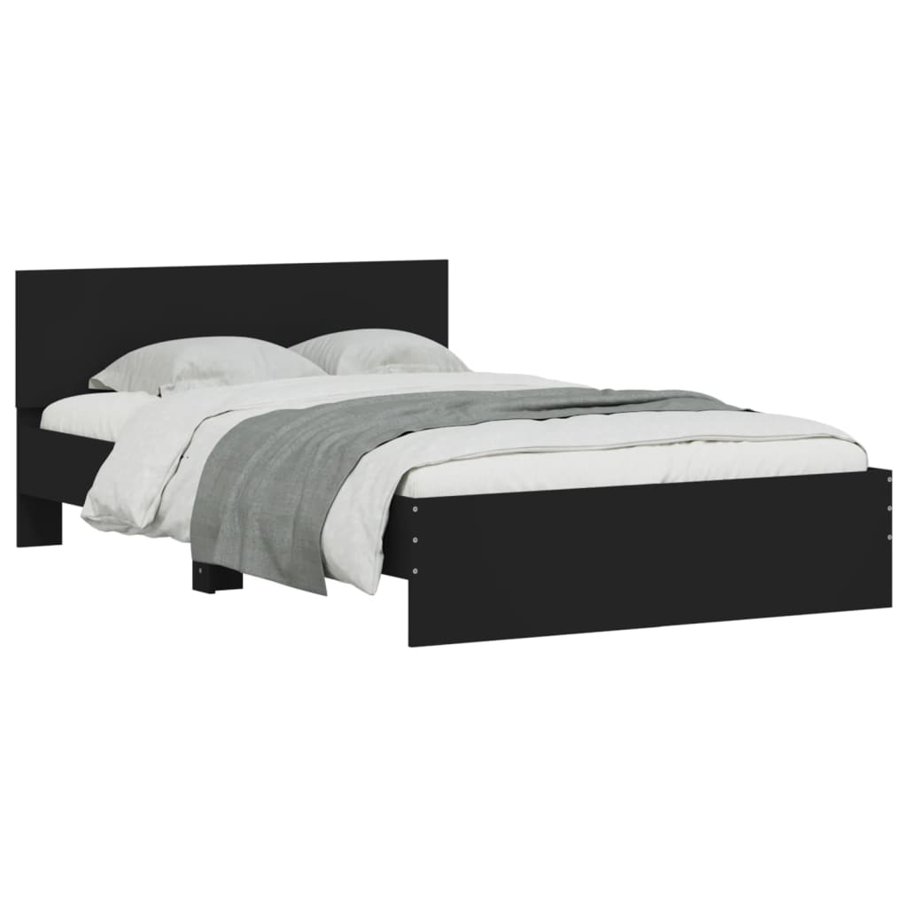 sengeramme med sengegavl 135x190 cm sort