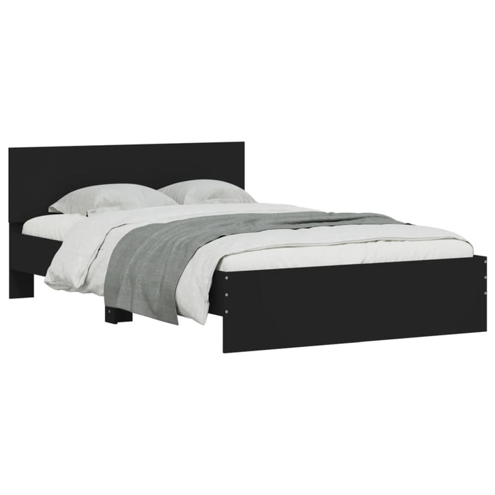 sengeramme med sengegavl 135x190 cm sort