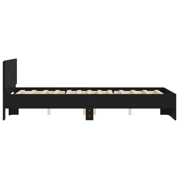 sengeramme med sengegavl 135x190 cm sort