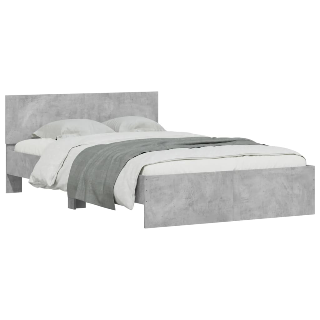 sengeramme med sengegavl 135x190 cm betongrå