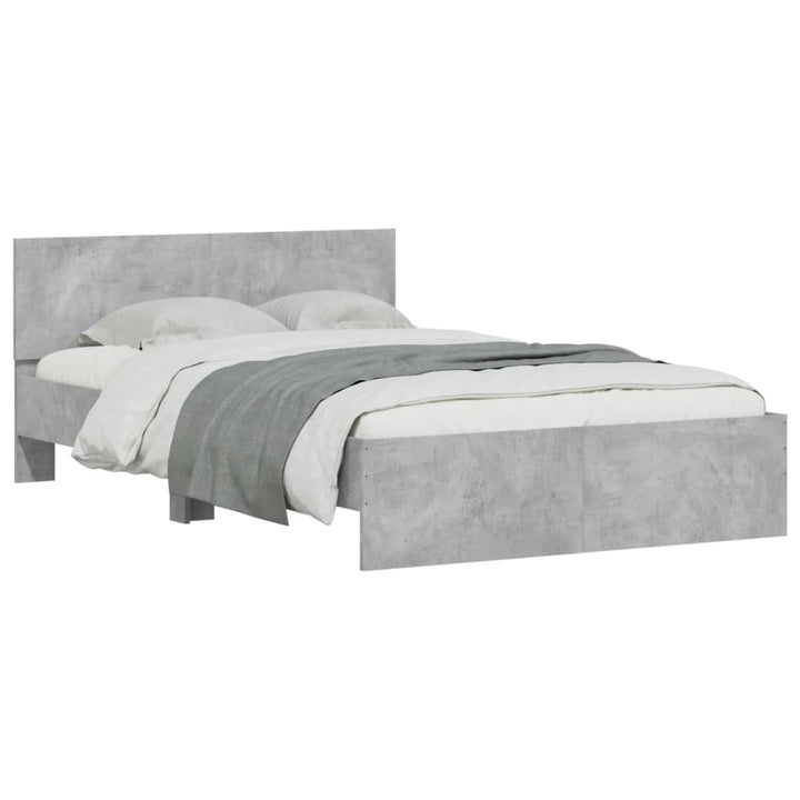 sengeramme med sengegavl 135x190 cm betongrå