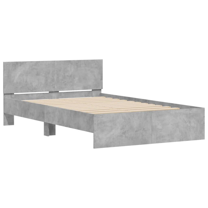 sengeramme med sengegavl 135x190 cm betongrå