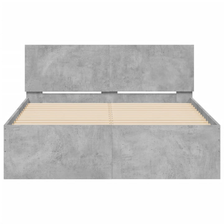 sengeramme med sengegavl 135x190 cm betongrå
