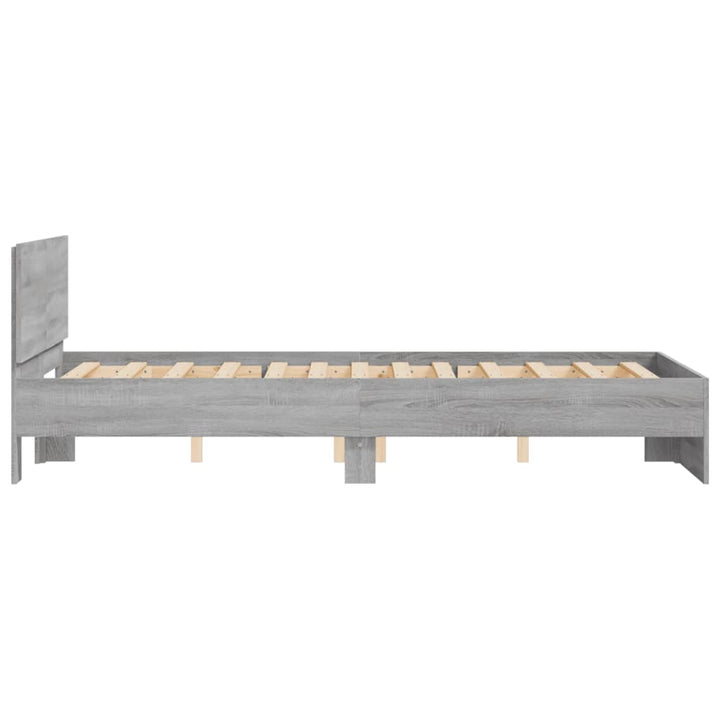 sengeramme med sengegavl 135x190 cm grå sonoma-eg