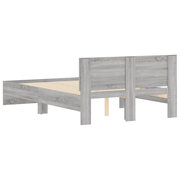 sengeramme med sengegavl 135x190 cm grå sonoma-eg