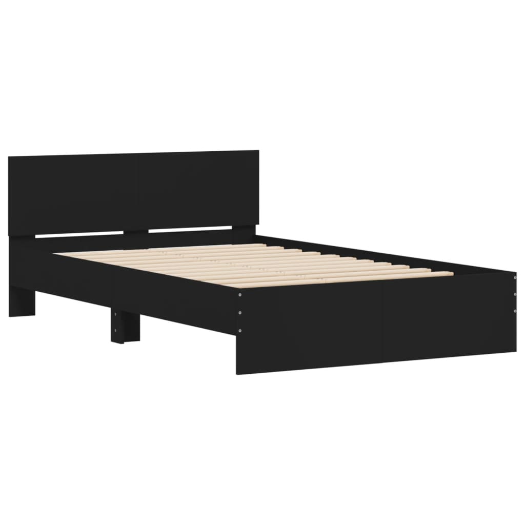 sengeramme med sengegavl 120x190 cm sort