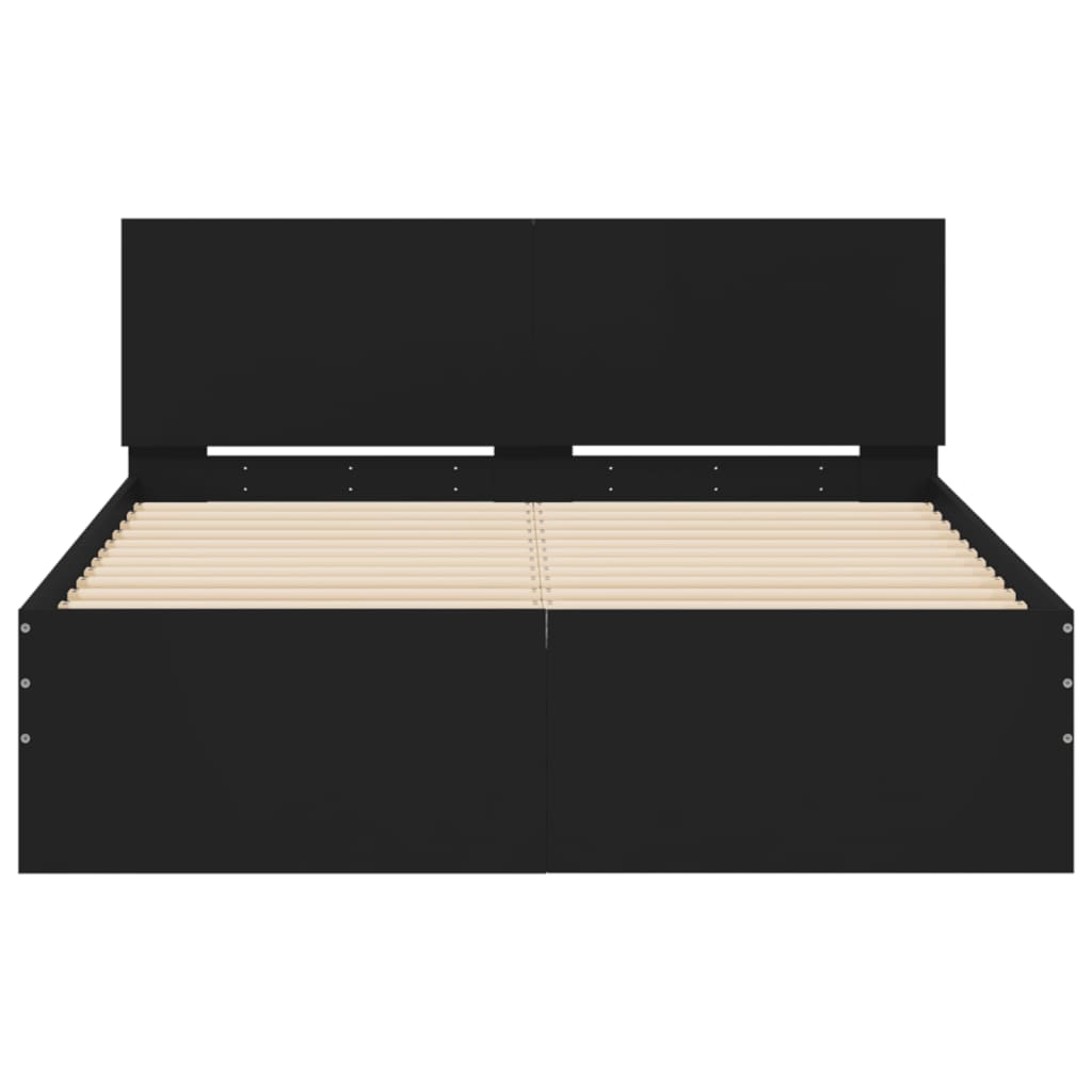 sengeramme med sengegavl 120x190 cm sort
