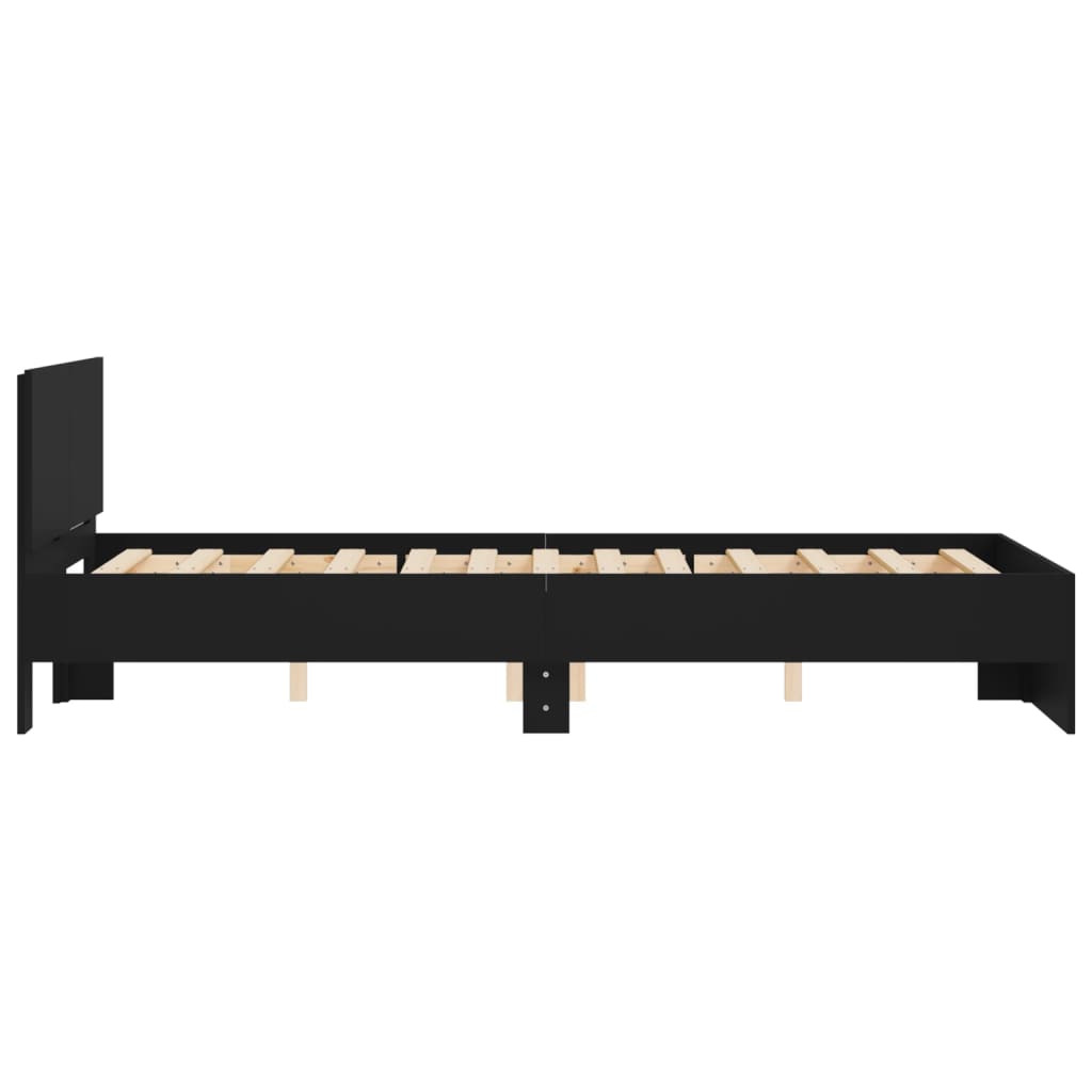 sengeramme med sengegavl 120x190 cm sort