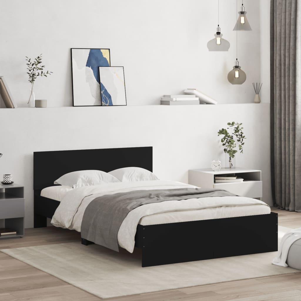 sengeramme med sengegavl 120x190 cm sort