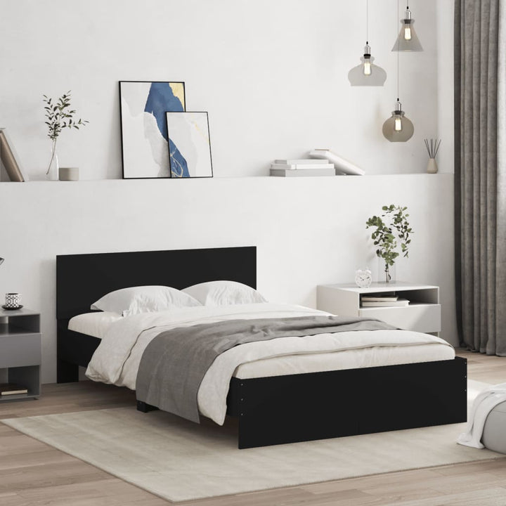 sengeramme med sengegavl 120x190 cm sort