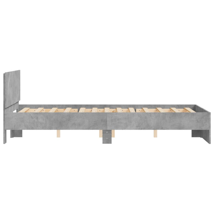 sengeramme med sengegavl 120x190 cm betongrå