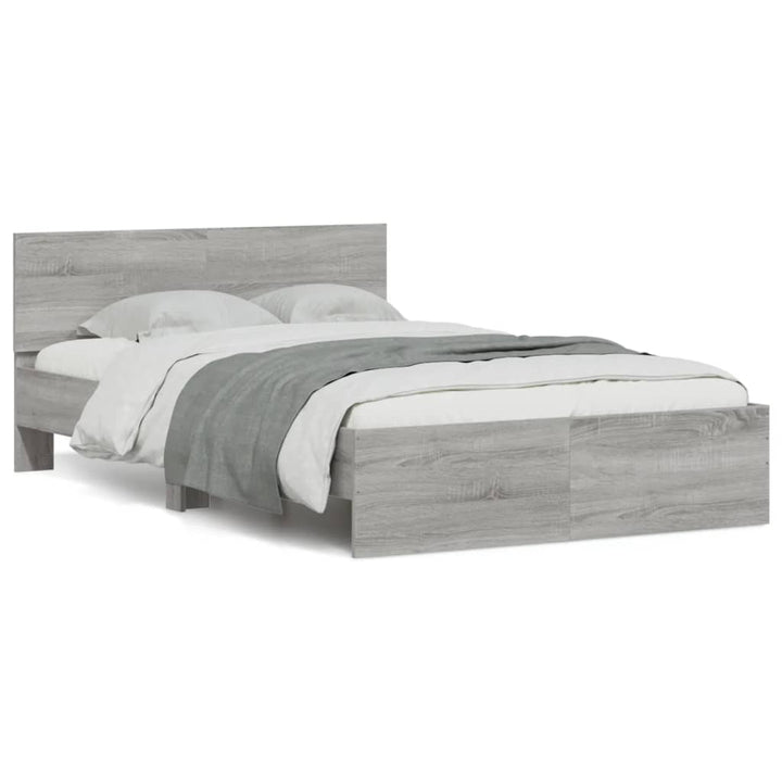 sengeramme med sengegavl 120x190 cm grå sonoma-eg