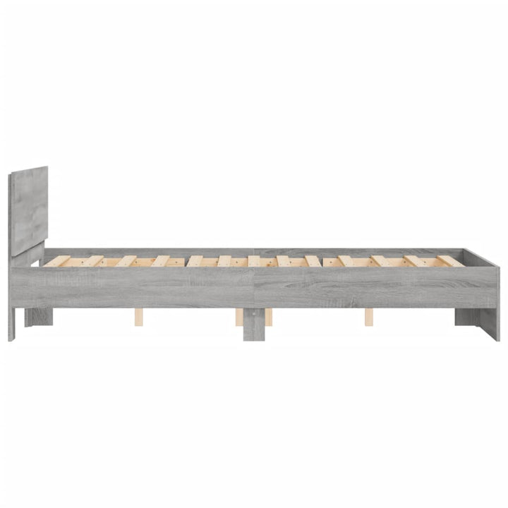 sengeramme med sengegavl 120x190 cm grå sonoma-eg