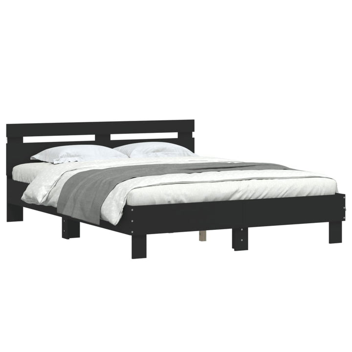 sengeramme med LED uden madras 150x200 cm sort