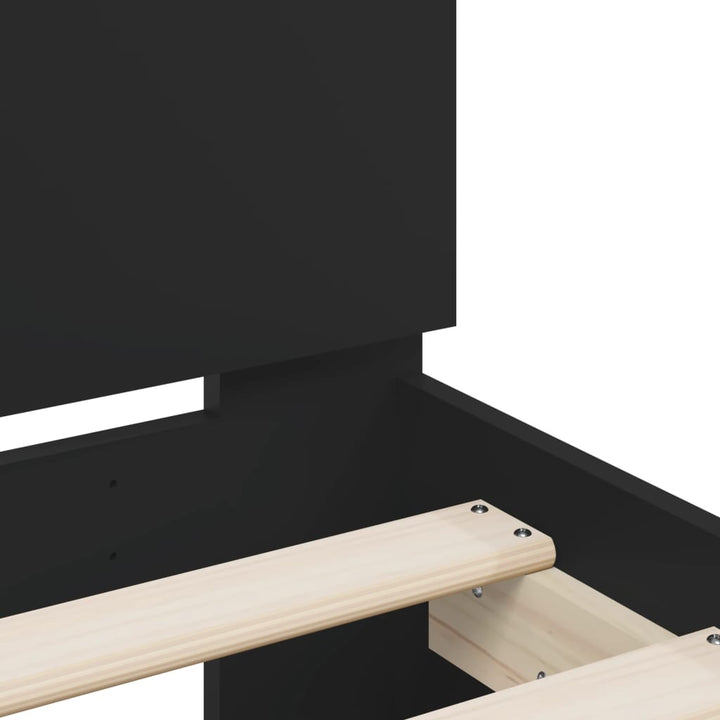 sengeramme med LED uden madras 150x200 cm sort