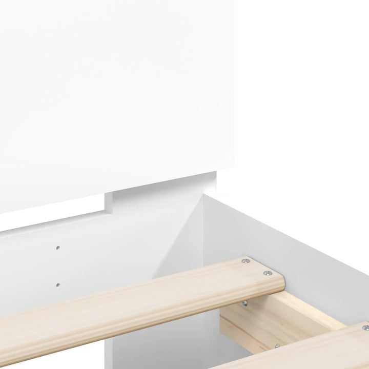 sengeramme med sengegavl og LED-lys 120x190 cm hvid