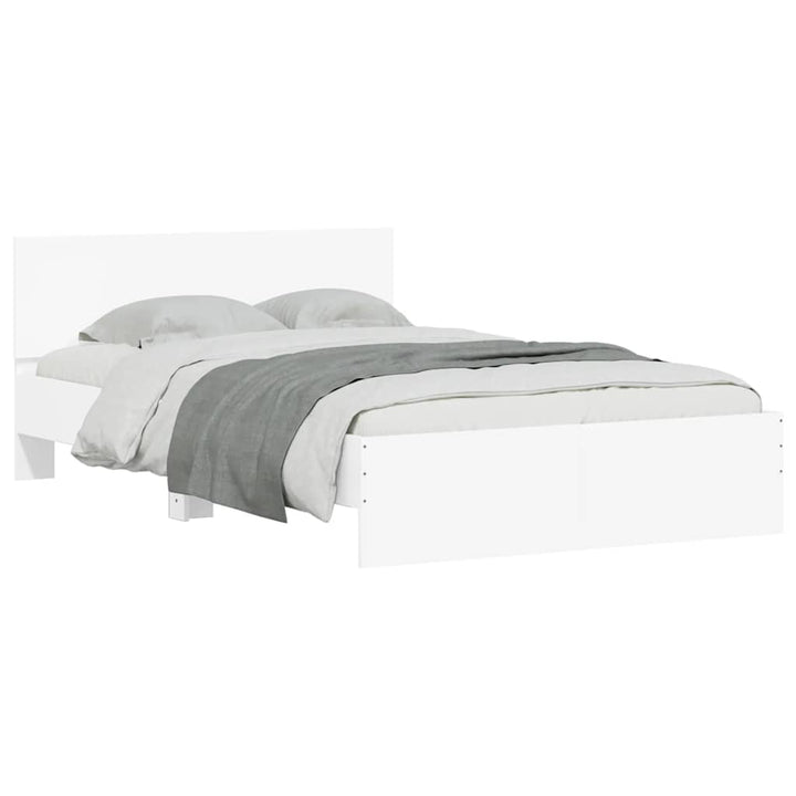 sengeramme med sengegavl og LED-lys 140x190 cm sonoma-eg