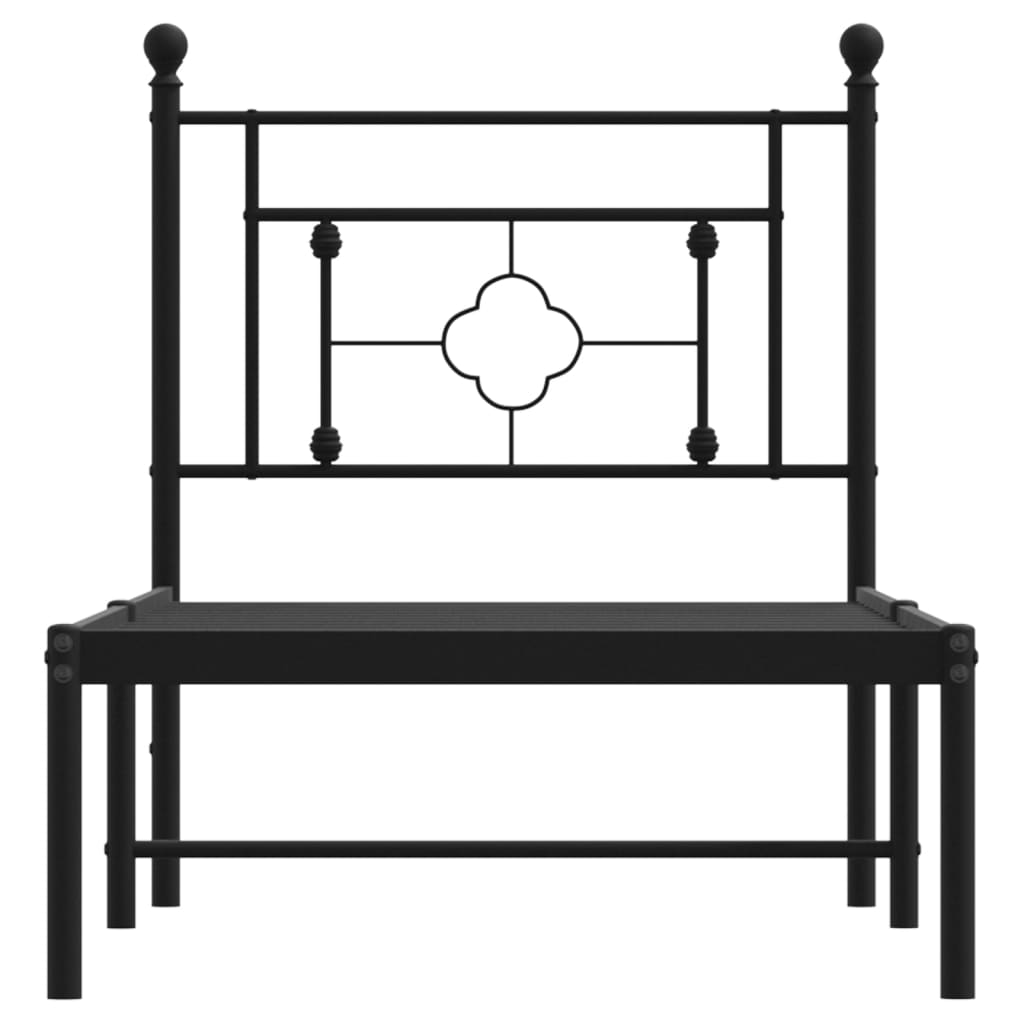 sengeramme med sengegavl 80x200 cm metal sort