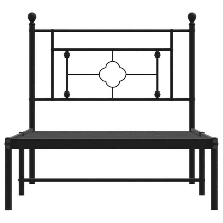 sengeramme med sengegavl 90x200 cm metal sort