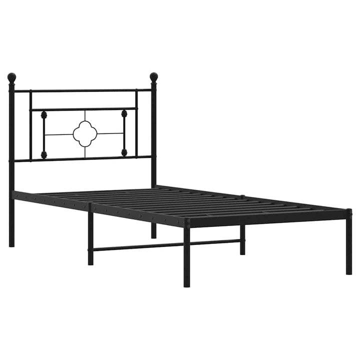sengeramme med sengegavl 100x200 cm metal sort