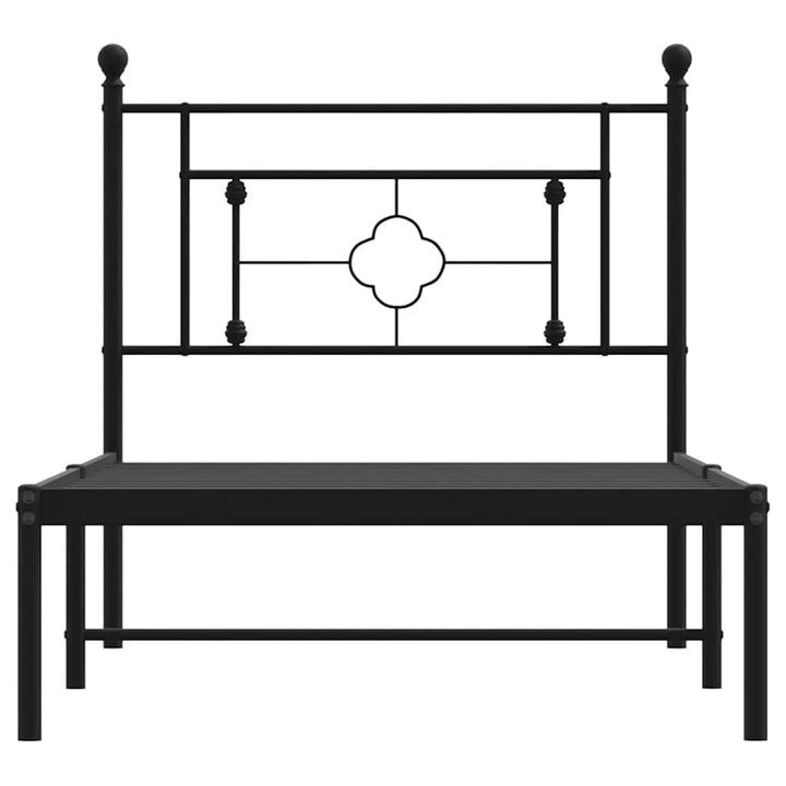 sengeramme med sengegavl 100x200 cm metal sort